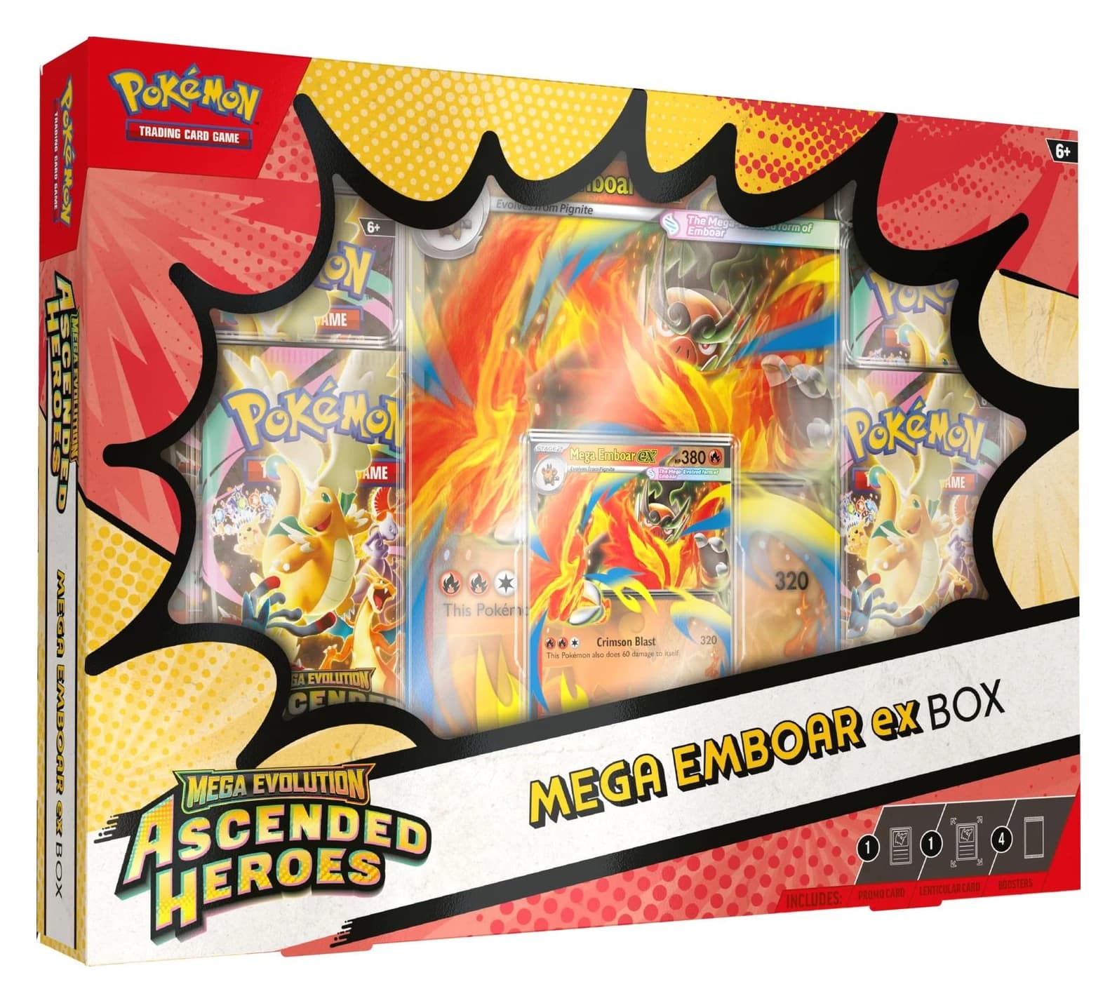 Contenido de Mega Emboar ex Box — Ascended Heroes — Inglés